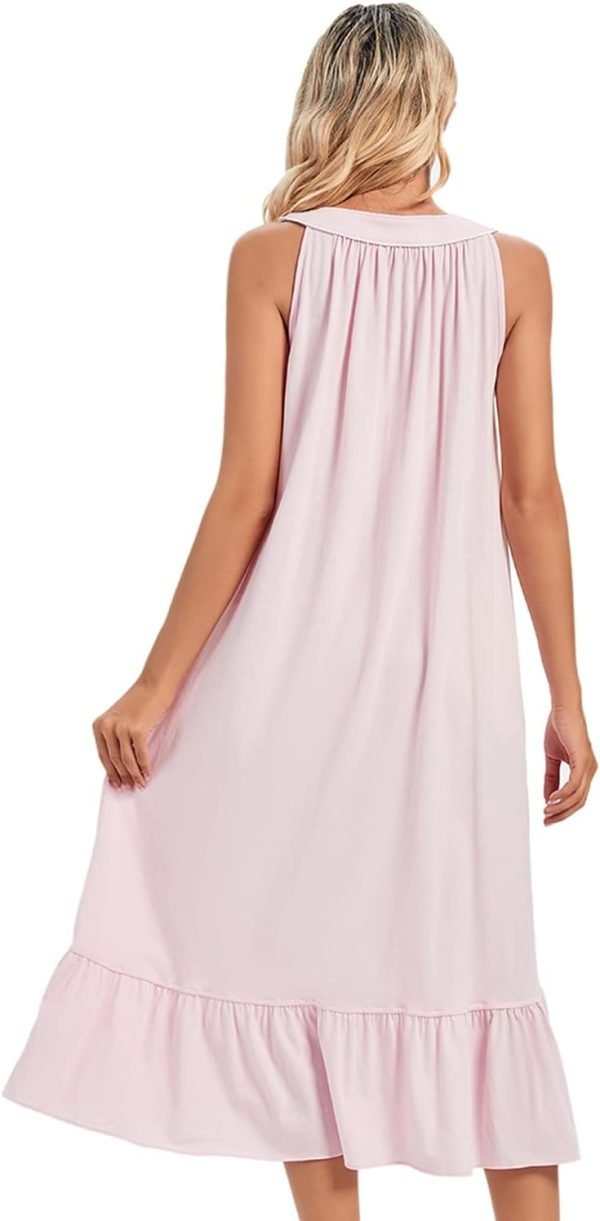 51QVa9JYFXL._AC_SL1500 Cotton Nightgown for Women Sleeveless Loungewear Comfy Soft Sleepwear Long Sleepdress Loose Full Length Nightdress
