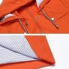 Rain Jacket Women Striped Lined Hooded Lightweight Raincoat Outdoor Waterproof Windbreaker
