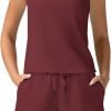 Women's Summer 2 Piece Outfits Mock Neck Tank Top High Waisted Shorts Lounge Sets 2024 Fashion Tracksuit