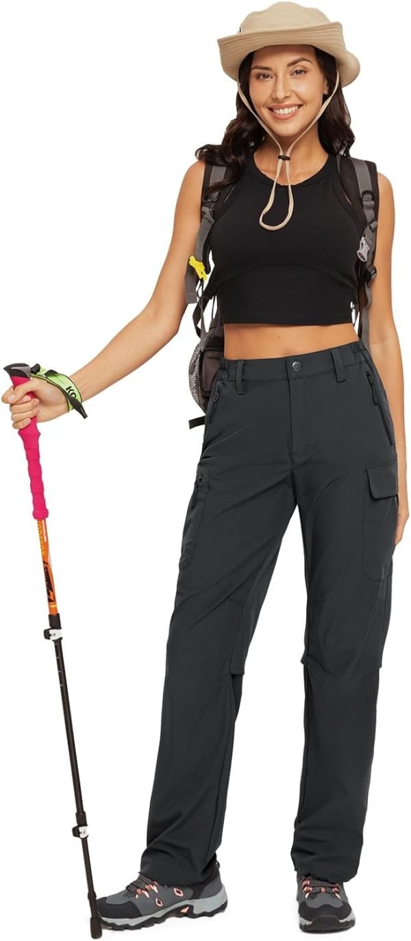 Women's Hiking Cargo Pants Quick Dry Water-Resistance High Waist Pants for Work Travel Outdoor and Casual