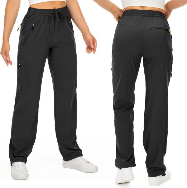 6185cKdv7uL._AC_SL1500 Womens Hiking Pants Quick Dry UPF 50 Travel Golf Pants Lightweight Camping Work Cargo Pants Zipper Pockets