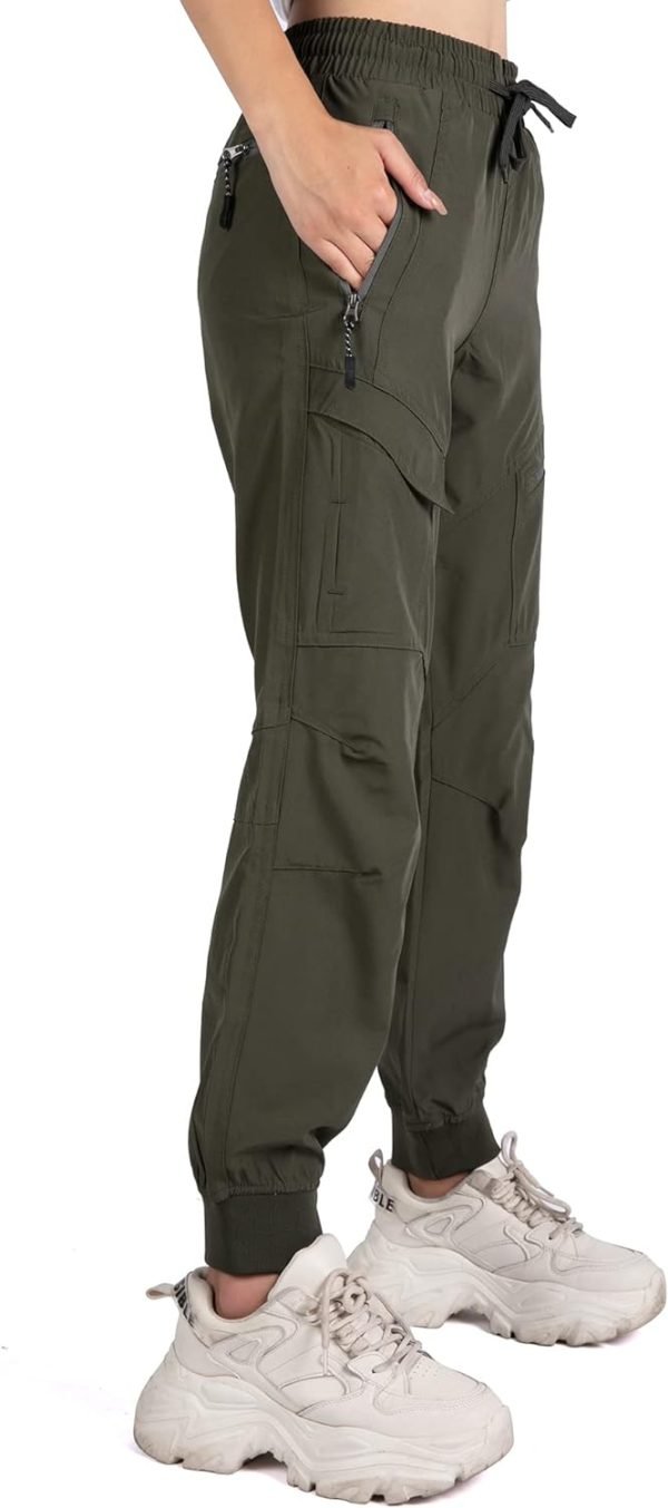 Women's Athletic Hiking Cargo Joggers Pants Outdoor Workout Lightweight Quick Dry UPF 50 Zipper Pockets