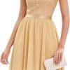 Sequin Halter Prom Dress for Women Party Night Elegant Wedding Bridesmaid Dresses