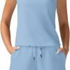 Women's Summer 2 Piece Outfits Mock Neck Tank Top High Waisted Shorts Lounge Sets 2024 Fashion Tracksuit