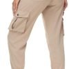 Women's Cargo Hiking Pants Quick Dry Lightweight Elastic Waist Button Pockets Joggers Athletic Sweatpants Travel Casual