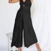 ANRABESS Women's Summer Wide Leg Linen Jumpsuits Dressy V Neck Sleeveless Casual Pants Rompers 2024 Vacation Beach Outfits
