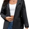 Women's Raincoats Windbreaker Rain Jacket Waterproof Lightweight Outdoor Hooded Trench Coats S-XXL