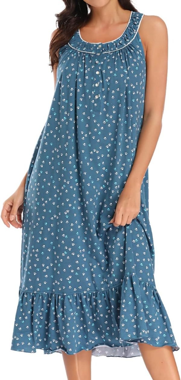 71vP_7oKw-L._AC_SL1500_89ab88d4-f1fd-4f0d-8d4c-33252fd7f53f Cotton Nightgown for Women Sleeveless Loungewear Comfy Soft Sleepwear Long Sleepdress Loose Full Length Nightdress