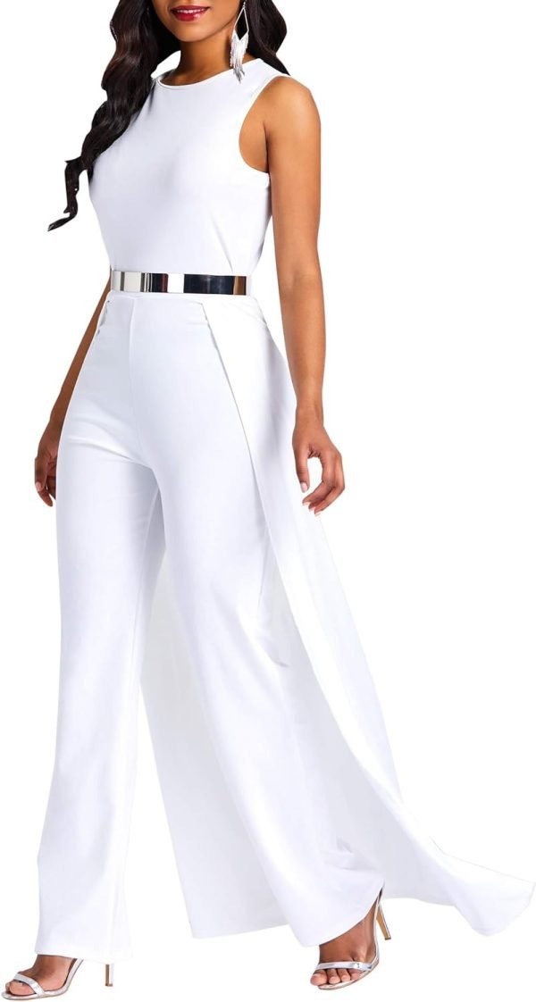 Patchwork Overlay Embellished Plain Women's Jumpsuit High-Waist Woman Romper