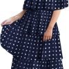 Women's Off The Shoulder Ruffles Summer Valentines Day Loose Casual Chiffon Long Party Beach Maxi Dress