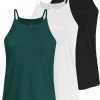 High Neck Tank Top for Women Camisole Trendy Sleeveless Shirts Loose Fit Cami Tanks 3 Pack