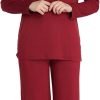 51b6fOiAtRL._AC_SL1500 Loungewear Set pajamas Womens sleepwear Bamboo Viscose Long Sleeve t shirt Long Pants Super Soft Novelty Pjs Set