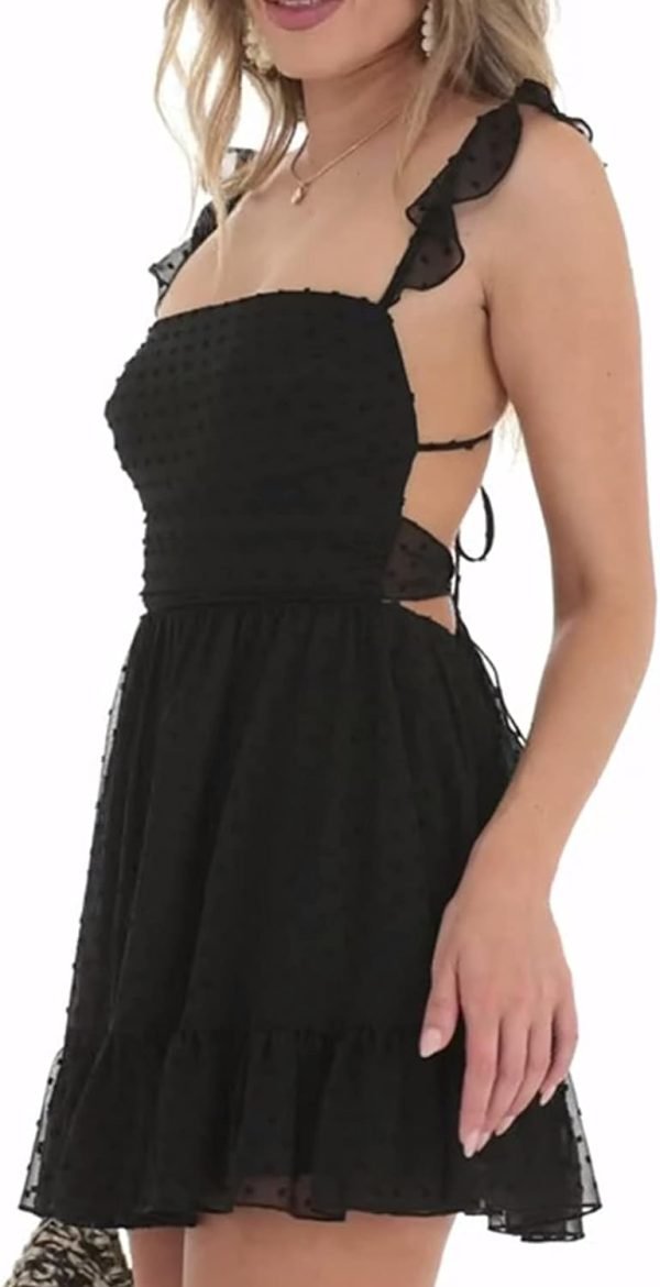 51ezLBAZKBL._AC_SL1500 Women Graduation Dress Spaghetti Straps Sleeveless Short Dresses Y2k Low Cut Bodycon Going Out A-Line Mini Dress