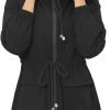 Rain Jacket for Women Waterproof with Hood Active Outdoor Long Rain Coats Packable Raincoat Lightweight Windbreaker