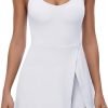 617ti-etmkL._AC_SL1500 Tennis Dress for Women U Neck Athletic Dress with Built in Shorts and Bra for Sleeveless Side Slit Flare Mini Dresses