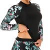 Women 2 Piece Rash Guard Long Sleeve Swimsuits Swim Shirt with Shorts Set Sun Protection UPF 50+ Surf Bathing Suits
