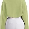 Women's Full Zip Fleece Short Jacket Oversized Athletic Running Long Sleeve Stand Collar Crop Warm Sherpa Coat