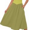 61EgAijwAHL._AC_SL1500 Women Off Shoulder Midi Dress Strapless Sleeveless Drop-Waist A Line Tube Dress Trendy Summer Swing Patchwork Dress