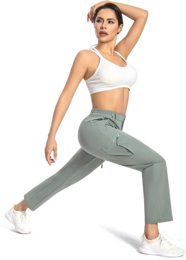 Womens Cargo Hiking Pants - Travel Lightweight Water Resistant 4 Pockets Casual Quick Dry Athletic Climbing Pants