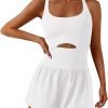 Womens Onesie Workout Rompers One Piece Exercise Jumpsuits Athletic Outfits Gym Yoga Clothes