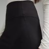 Women Office Work Pencil Skirts Stretchy High Waist Tummy Control Nylon Midi Bodycon Skirts Below Knee Back Slit