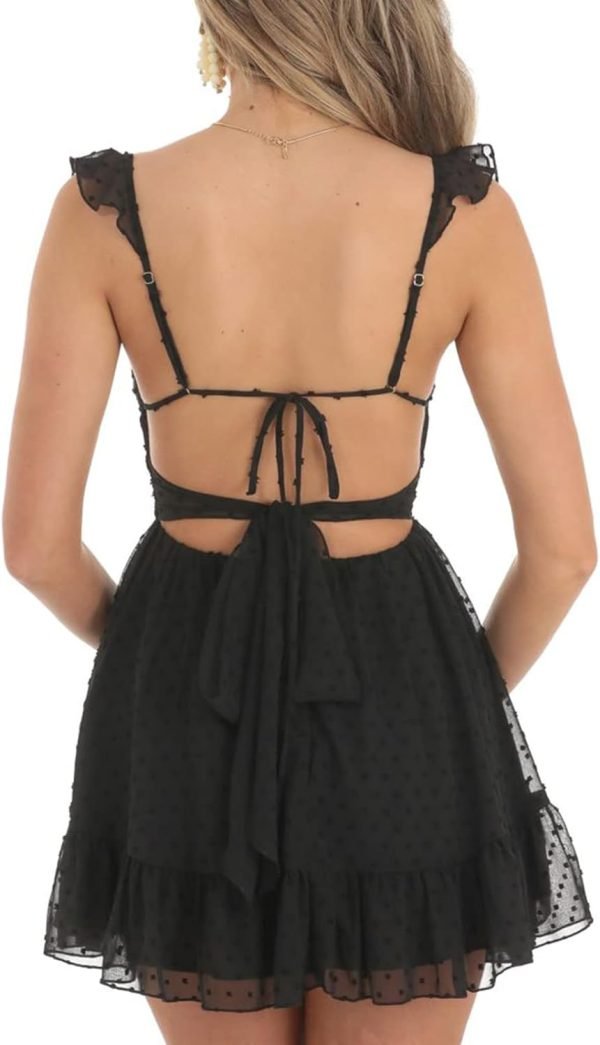 61Z2sPSGVkL._AC_SL1500 Women Graduation Dress Spaghetti Straps Sleeveless Short Dresses Y2k Low Cut Bodycon Going Out A-Line Mini Dress