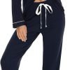 Pajamas Set Long Sleeve Womens Button Down Sleepwear Two Piece Nightwear Soft Pj Lounge Sets S-XXL