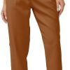 Women's High Waisted Business Trousers Straight Leg Pleated Office Slacks Pants