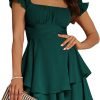 61akkGXcpQL._AC_SL1500 Women Graduation Dress Spaghetti Straps Sleeveless Short Dresses Y2k Low Cut Bodycon Going Out A-Line Mini Dress