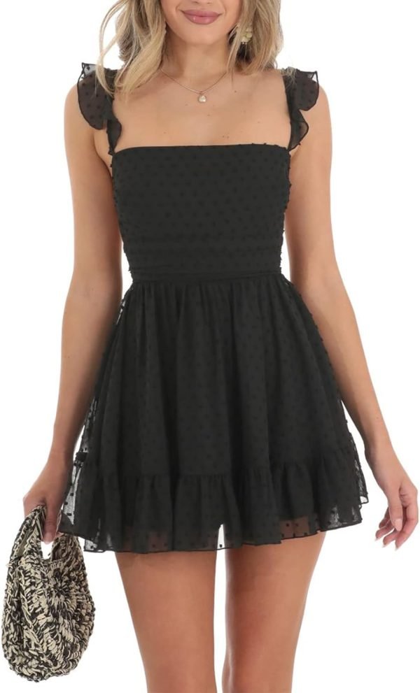 61fyK-Lhc1L._AC_SL1500 Women Graduation Dress Spaghetti Straps Sleeveless Short Dresses Y2k Low Cut Bodycon Going Out A-Line Mini Dress