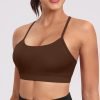 Spaghetti Strap Padded Sports Bras for Women - Y Back Yoga Workout Tops (3 Pack)