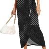 Women’s Maxi Skirt High Waist Wrap Pencil Long Skirts for Women Slim Boho Draped Front Bodycon Dresses