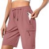 716gukE8lvL._AC_SL1500 Women's Lightweight Hiking Cargo Shorts Quick Dry Athletic Shorts for Camping Travel Golf with Zipper Pockets Water Resistant