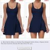 719TReyKU_L._AC_SL1500 Tennis Dress for Women U Neck Athletic Dress with Built in Shorts and Bra for Sleeveless Side Slit Flare Mini Dresses