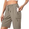 71E1LuMZ2xL._AC_SL1500 Women's Lightweight Hiking Cargo Shorts Quick Dry Athletic Shorts for Camping Travel Golf with Zipper Pockets Water Resistant