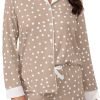 Button Down Pajamas Sets Women Two-Piece Satin Silk Pjs Sets Loungewear Long Sleeve Sleepwear Shorts Nightwear Sets