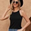 High Neck Tank Top for Women Camisole Trendy Sleeveless Shirts Loose Fit Cami Tanks 3 Pack