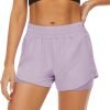 2 Pack Athletic Shorts for Women, Quick Dry Running Shorts with Pockets High Waisted Workout Gym Sports Shorts