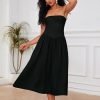 71XMBOmIkrL._AC_SL1500 Women Off Shoulder Midi Dress Strapless Sleeveless Drop-Waist A Line Tube Dress Trendy Summer Swing Patchwork Dress