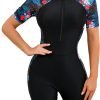71YCsb9HI5L._AC_SL1500 Women Zipper Rash Guard Sleeves Sun Protection Surf Rashguard Boyleg One Piece Sport Swimsuit Padded Bathing Suits