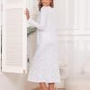 71bDBZQdaEL._AC_SL1500 Long Cotton Nightgown Women's Long Sleeve Sleepwear Full Length Night Dress Soft Comfy Loungewear