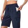 71hNAsZwbhL._AC_SL1500 Women's Lightweight Hiking Cargo Shorts Quick Dry Athletic Shorts for Camping Travel Golf with Zipper Pockets Water Resistant