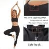 Womens Sports Bra with Zip Closure and Racerback,Wireless Bras,Four-Way Stretch Fabric with Removable Padded