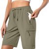 71np1TThodL._AC_SL1500 Women's Lightweight Hiking Cargo Shorts Quick Dry Athletic Shorts for Camping Travel Golf with Zipper Pockets Water Resistant