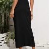 Women’s Maxi Skirt High Waist Wrap Pencil Long Skirts for Women Slim Boho Draped Front Bodycon Dresses