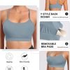 Spaghetti Strap Padded Sports Bras for Women - Y Back Yoga Workout Tops (3 Pack)