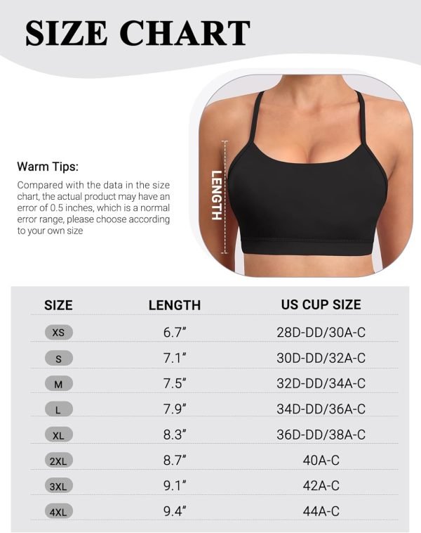 Spaghetti Strap Padded Sports Bras for Women - Y Back Yoga Workout Tops (3 Pack)