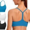 Spaghetti Strap Padded Sports Bras for Women - Y Back Yoga Workout Tops (3 Pack)