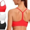 Spaghetti Strap Padded Sports Bras for Women - Y Back Yoga Workout Tops (3 Pack)