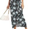 Women’s Maxi Skirt High Waist Wrap Pencil Long Skirts for Women Slim Boho Draped Front Bodycon Dresses